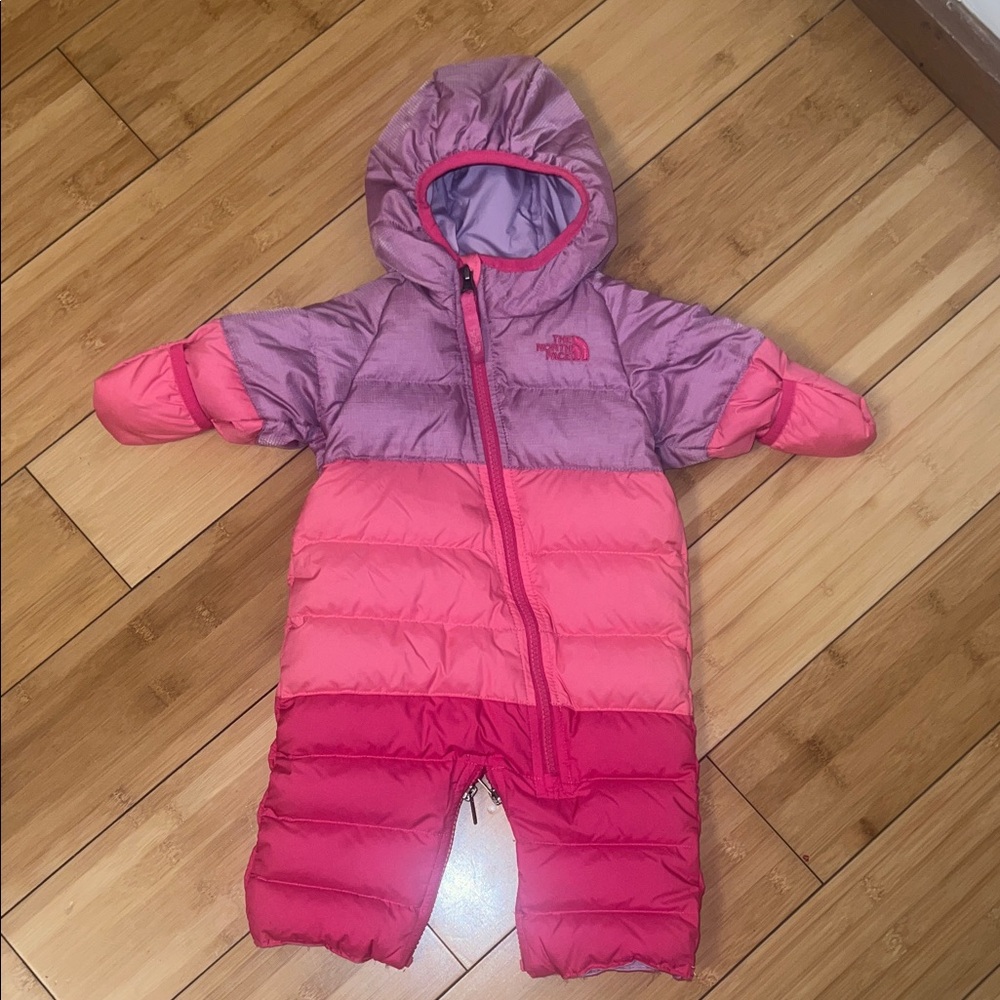 The North Face Pink and Lavender Infant Snowsuit